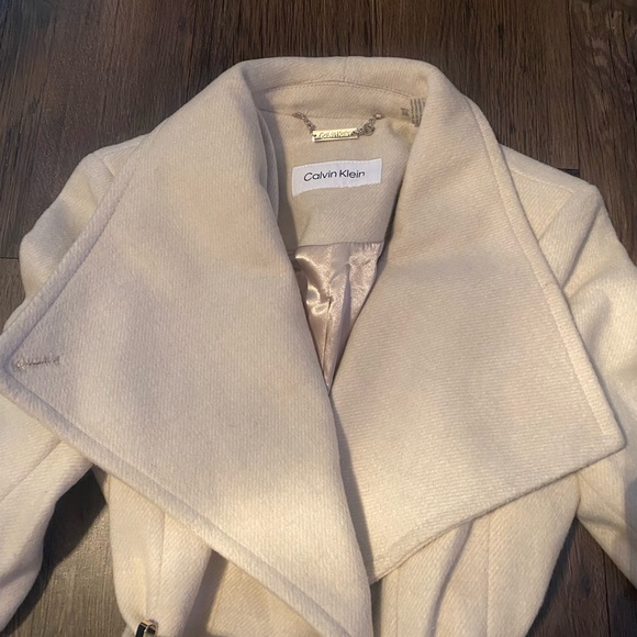 Calvin Klein - Asymmetrical Belted Wrap Coat Created for Macys - Petite XXS - Picture 5 of 16